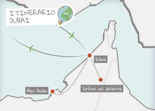 Mappa Itinerario Dubai e Abu Dhabi